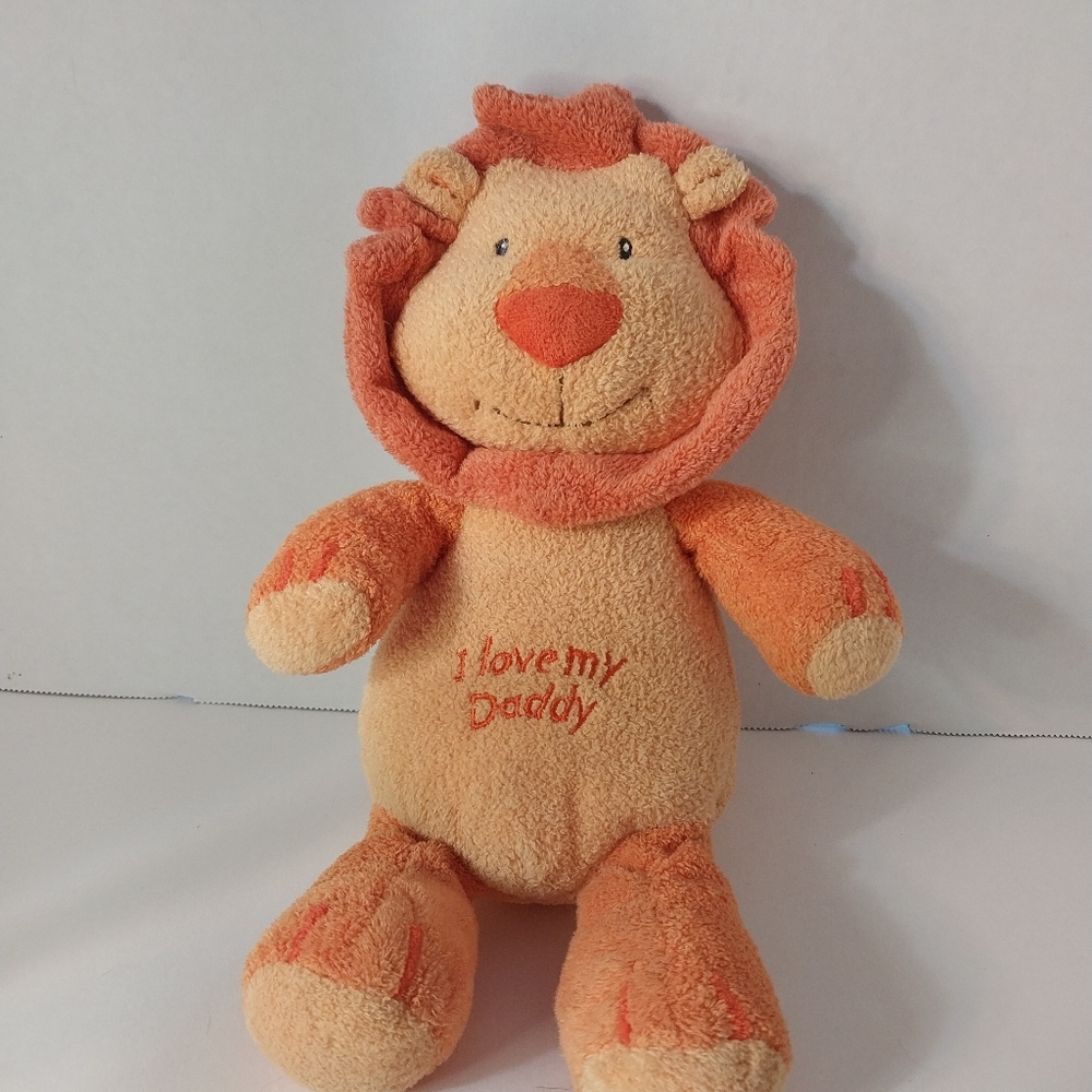 Gund Baby Terry Cloth Hugs and Kisses I Love Daddy Lion Plush #58830